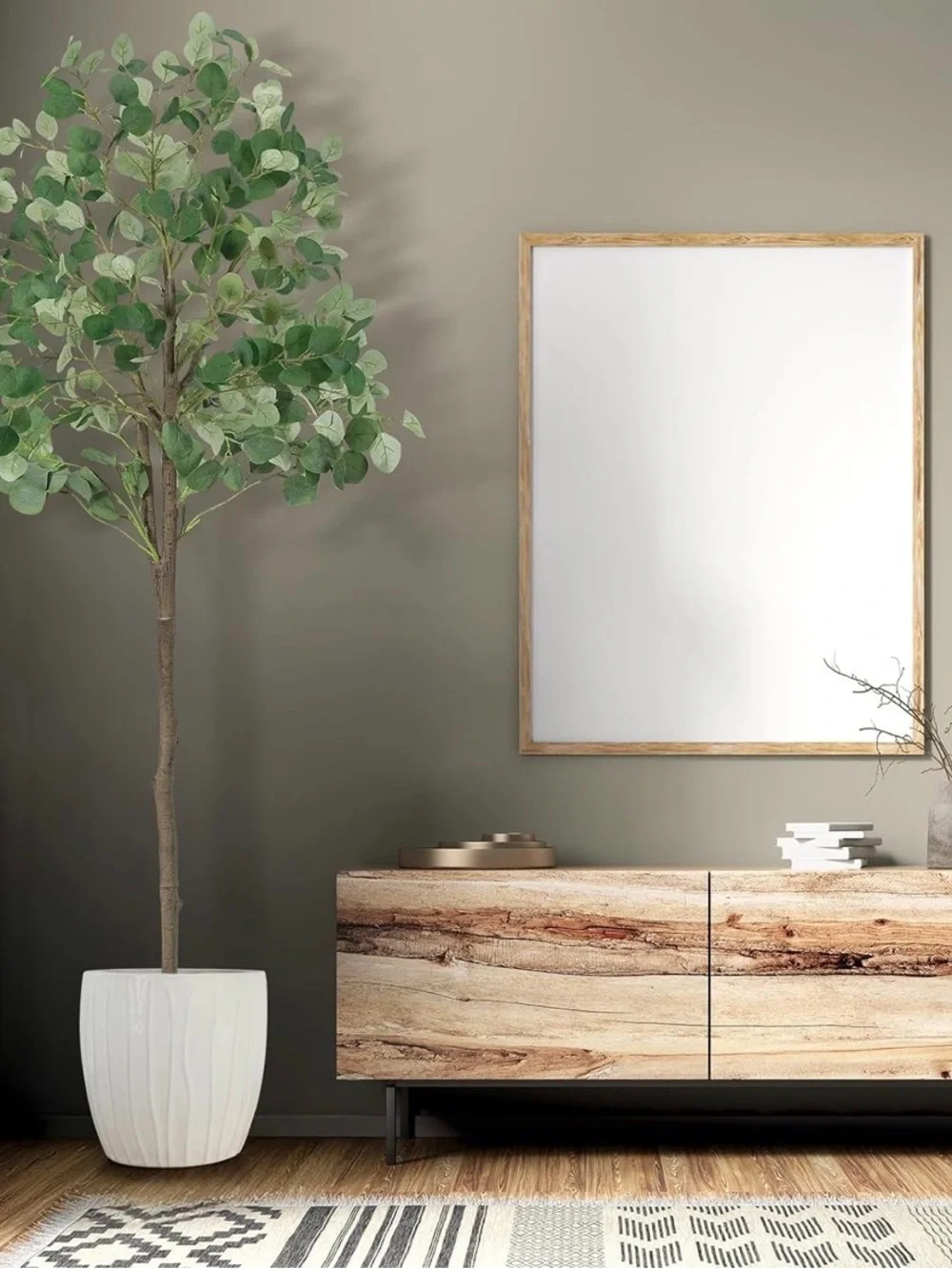 NWT Green Eucalyptus Artificial Tree - Home Accents 6 ft Indoor Decor